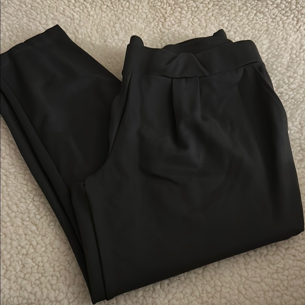 Gray Textured Trousers with Straight Leg Design